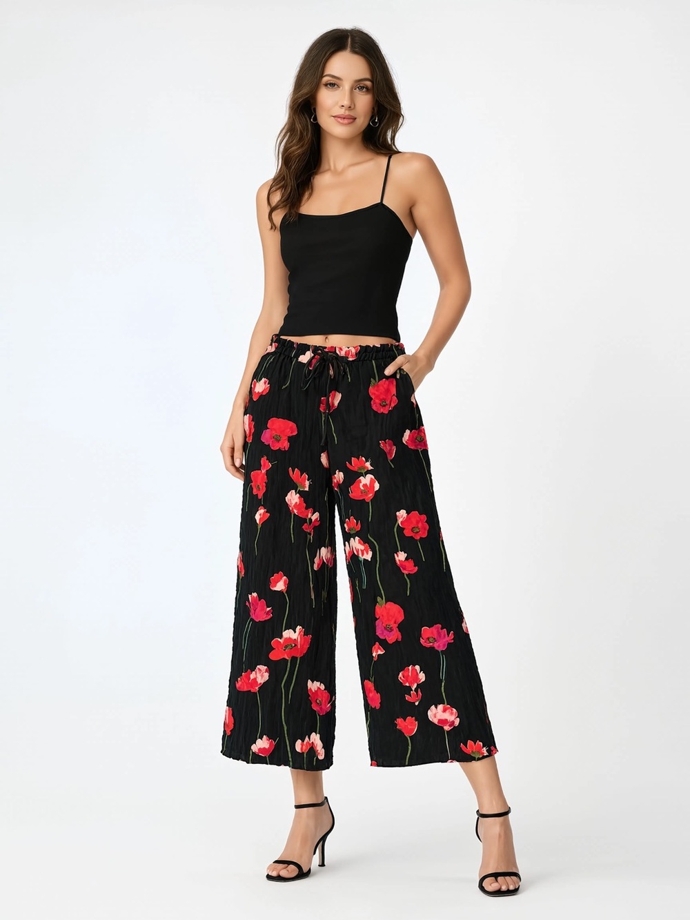 Aritzia | WILFRED Faun Floral Wide-Leg Crop Pants